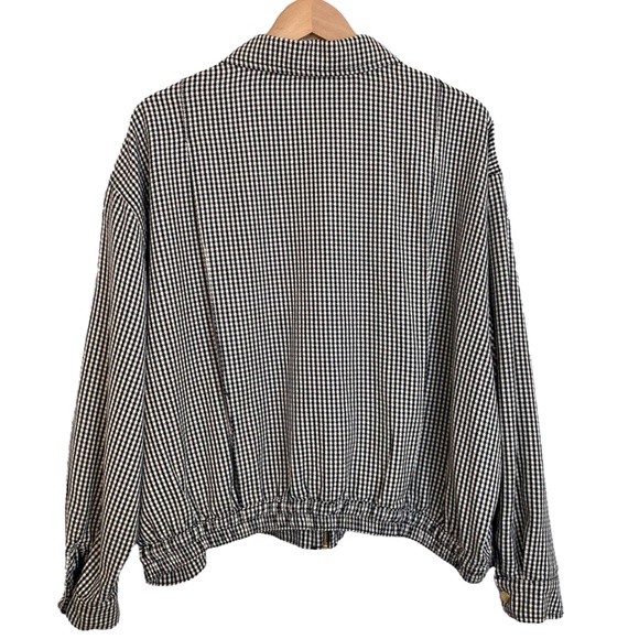 BIG BUD PRESS Ricky Checked Flight Jacket Black & White Full Zip - Picture 12 of 15